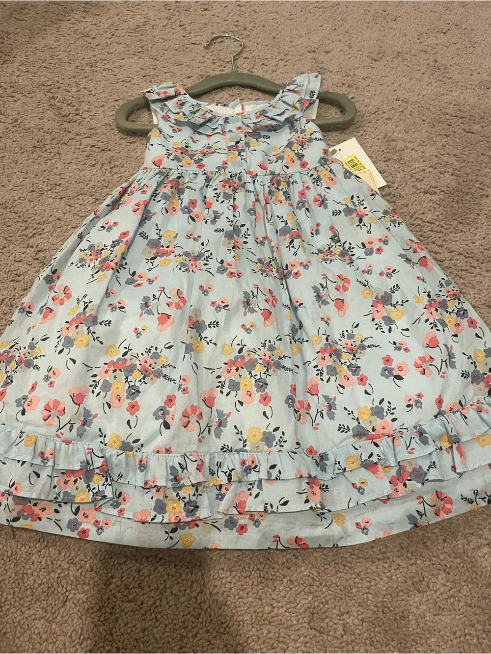 Laura Ashley Pale Blue Floral Ruffle Dress